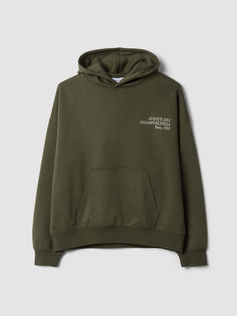 Gr&uuml;ner Hoodie aus Baumwollmischung mit Rundhalsausschnitt_0