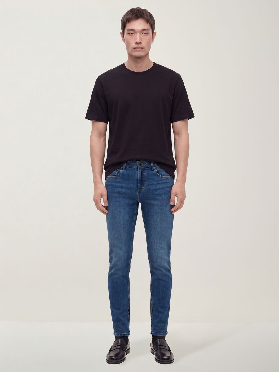 Skinny fit stretch cotton denim jeans_0