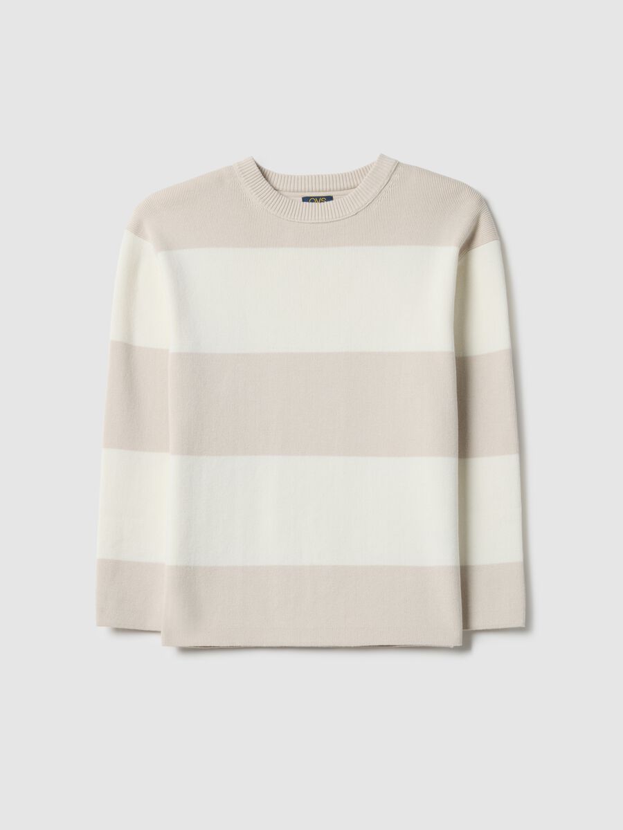 Regular fit multicolour striped pure cotton pullover for boys_3