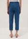 Paper bag trousers in pure blue denim cotton regular fit_2