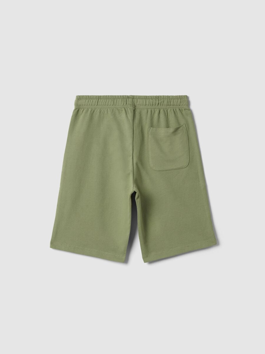 Green pure cotton shorts for boys regular fit_4