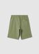 Green pure cotton shorts for boys regular fit_4