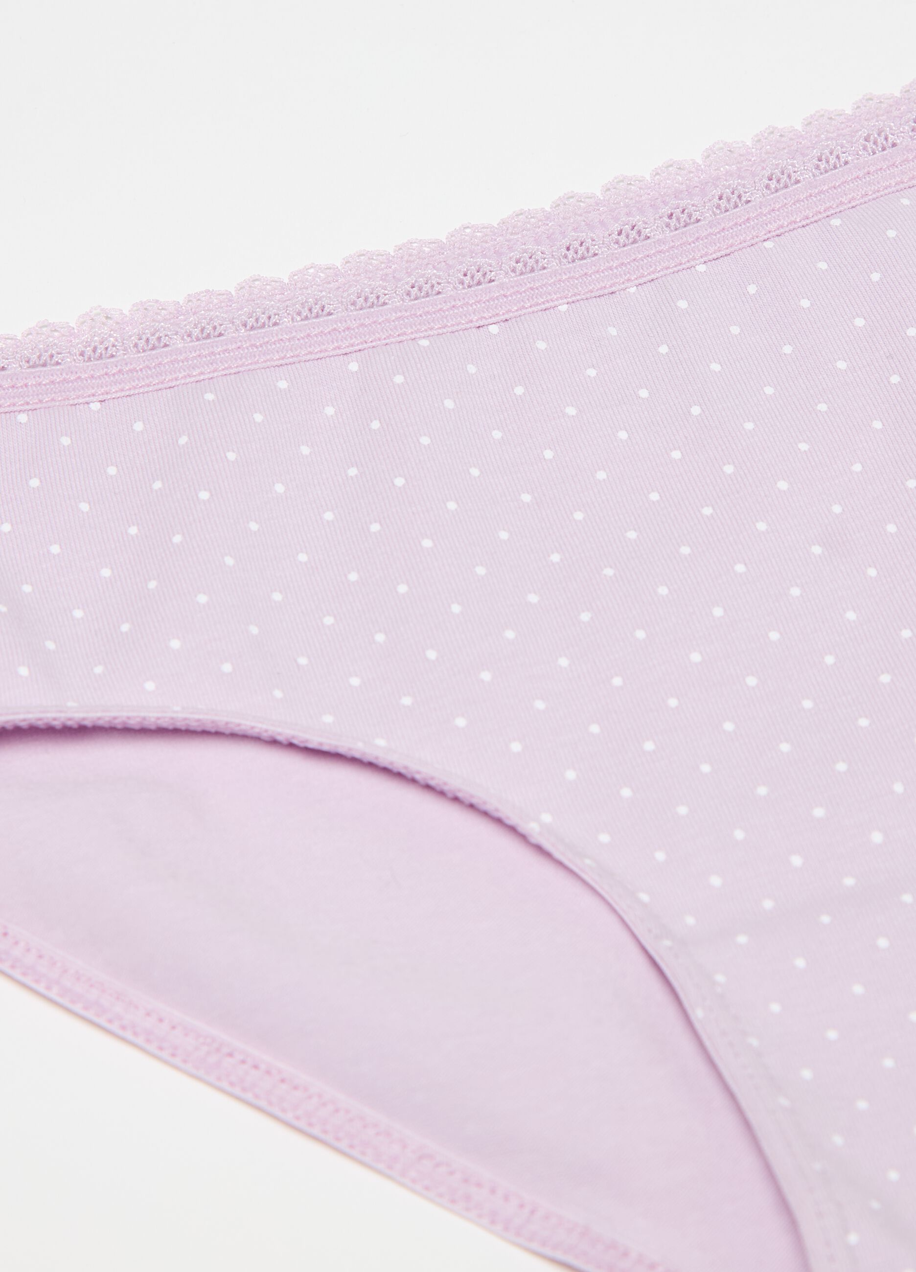 Briefs in organic cotton with micro polka dots print