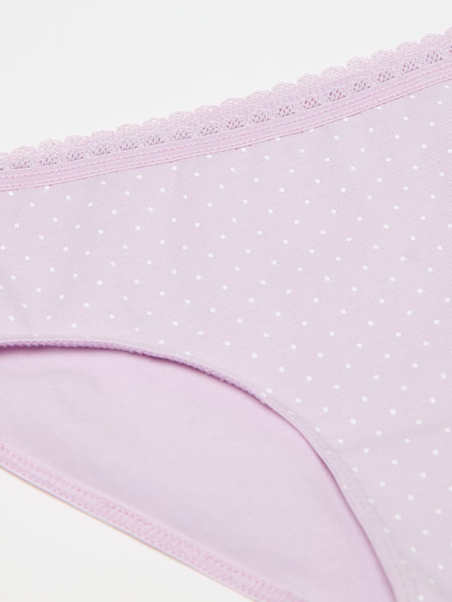 Briefs in organic cotton with micro polka dots print_2