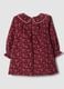 Bordeauxrotes Kleid aus reiner Baumwolle mit Blumenmuster und Rundhalsausschnitt, Regular Fit_1