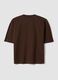 T-shirt marrone in puro cotone con taschino boxy fit_2
