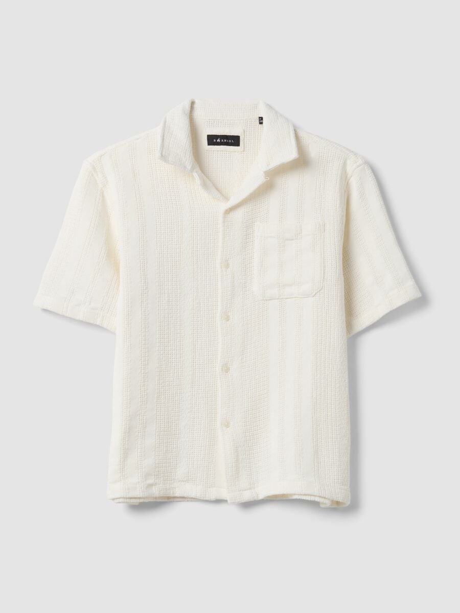 White short-sleeve pure cotton shirt_4