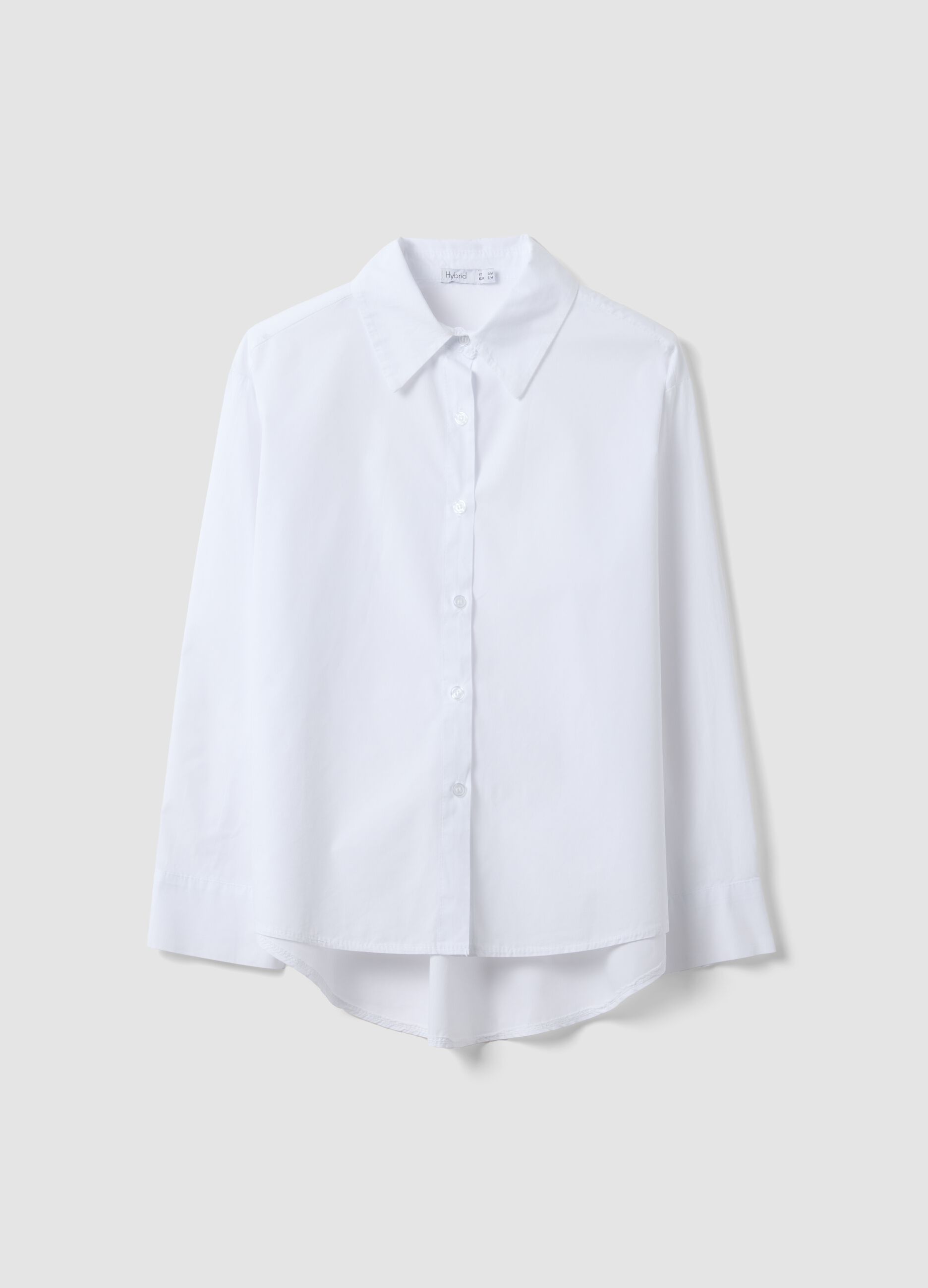 White pure cotton slim-fit shirt