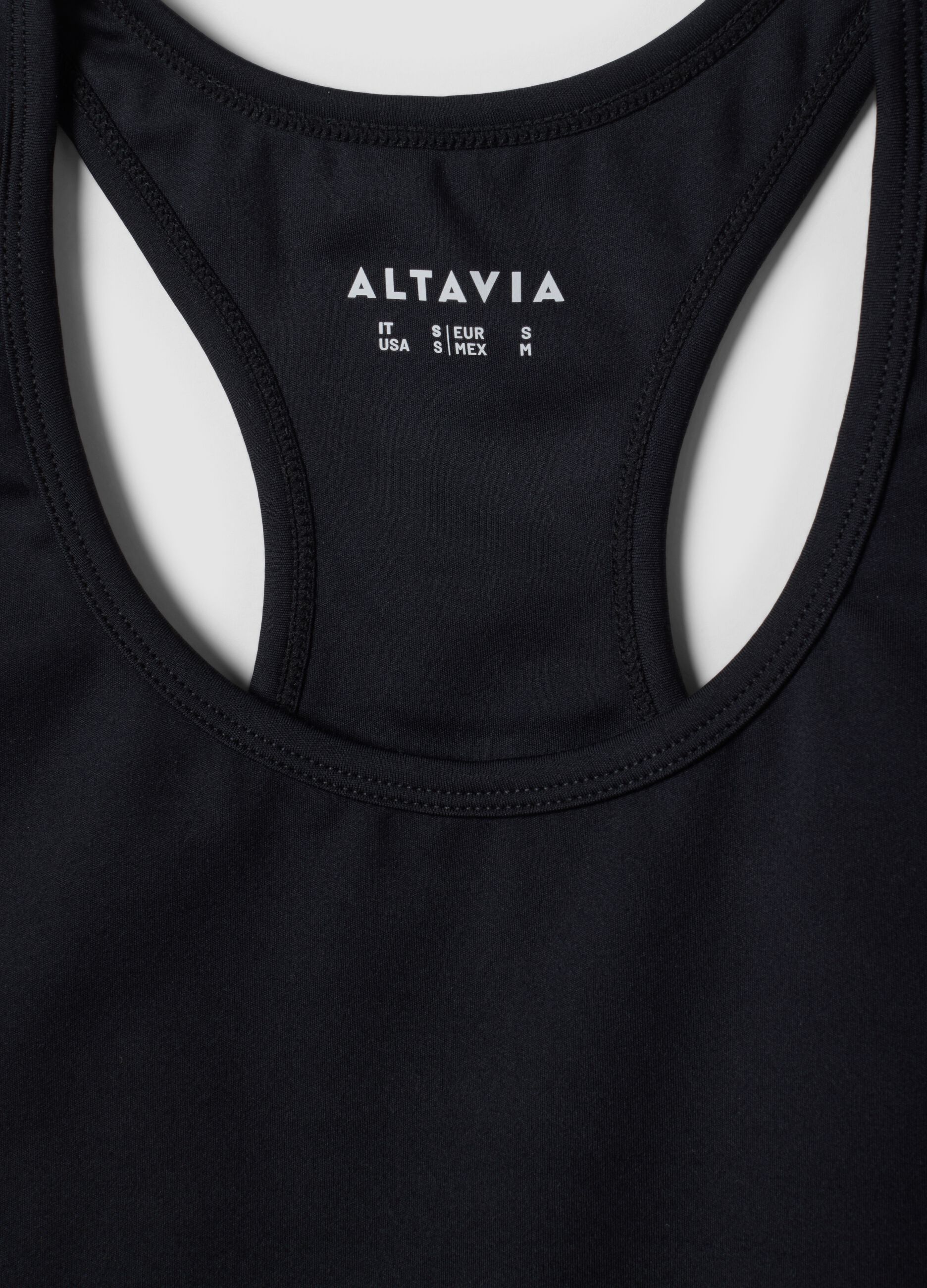 Reggiseno sportivo nero in tessuto elasticizzato traspirante ALTAVIA STUDIO