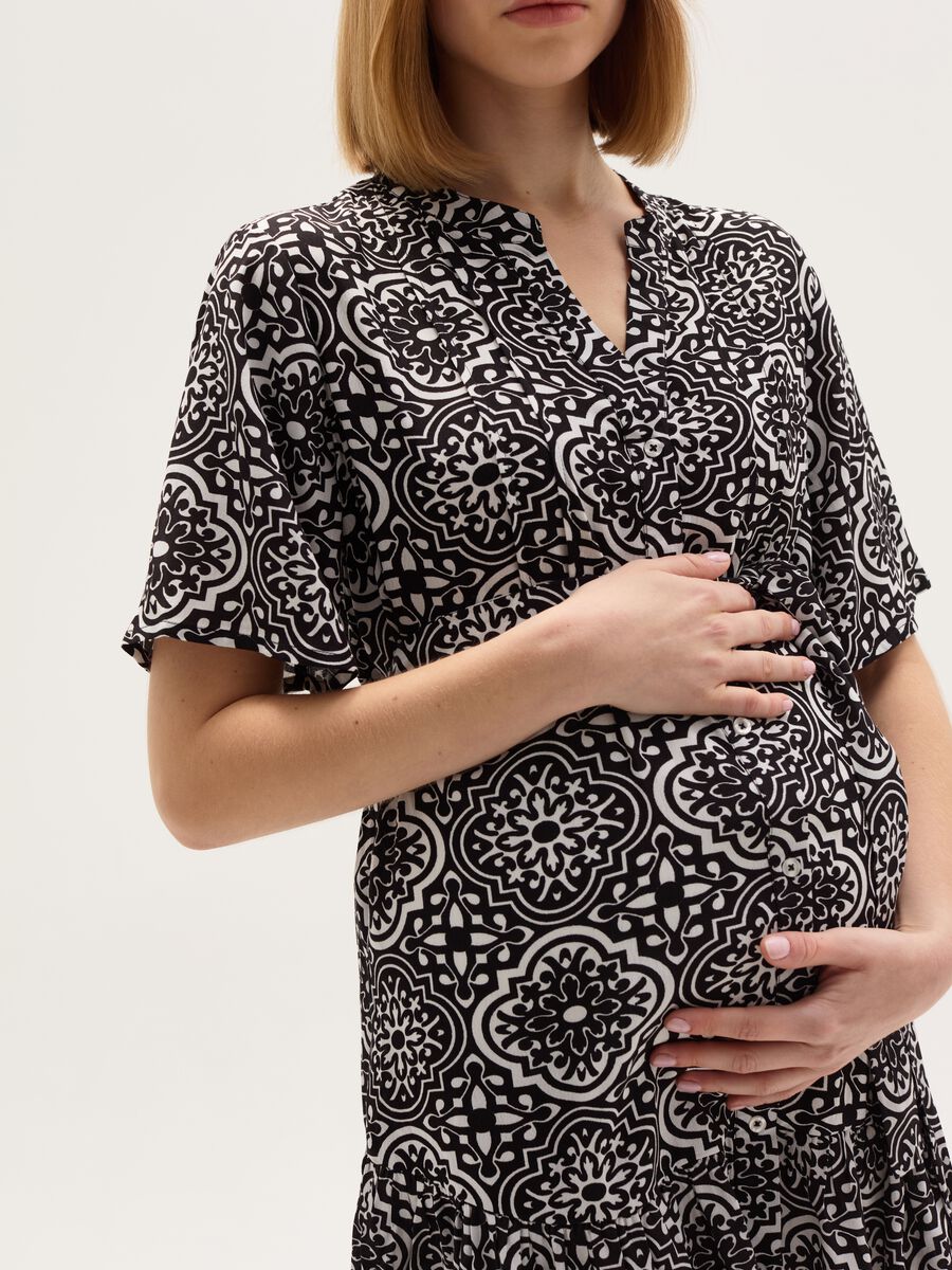 Maternity shirt dress with print_3