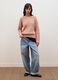 Rosa Rippstrickpullover aus elastischer Wolle, Regular Fit_1