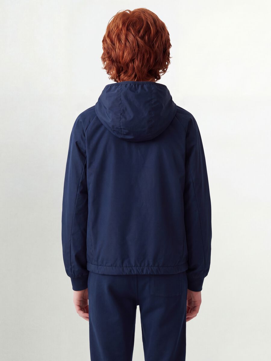 Blue boys&rsquo; rain jacket with hood and zip_2