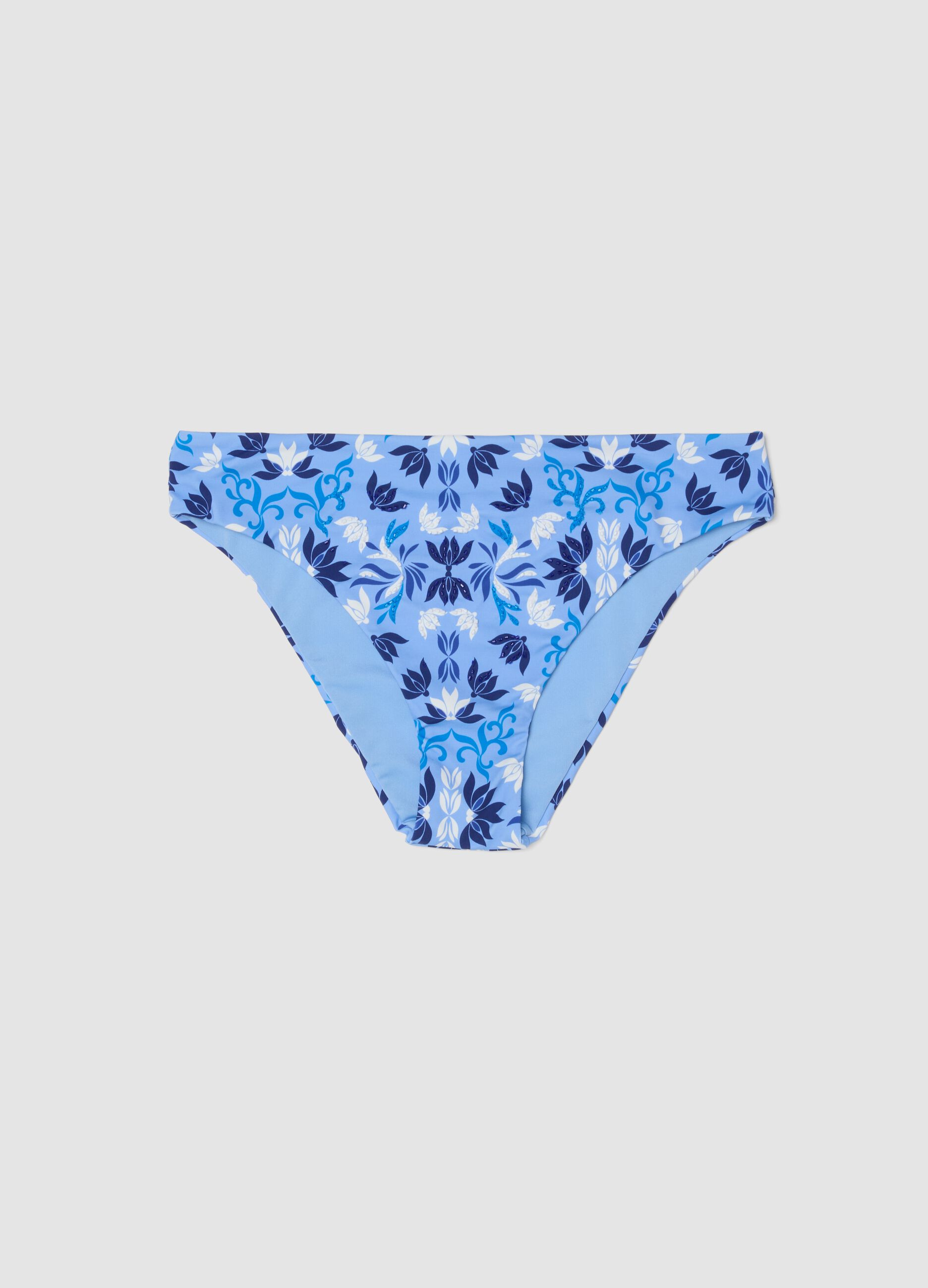 Blaue Bikinihose aus Stretchmaterial