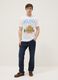 Wei&szlig;es T-Shirt aus reiner Baumwolle mit Print, Regular Fit_0