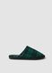 Green and blue checked slippers_0