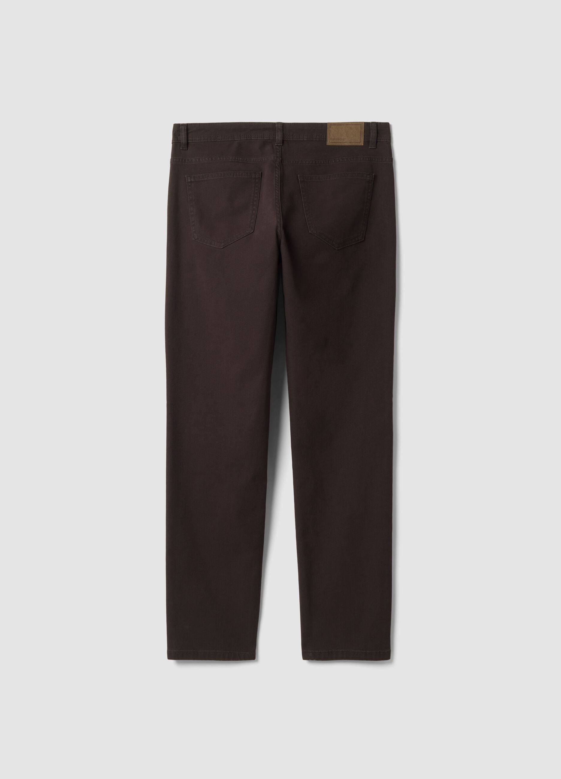 Brown slim-fit stretch cotton trousers