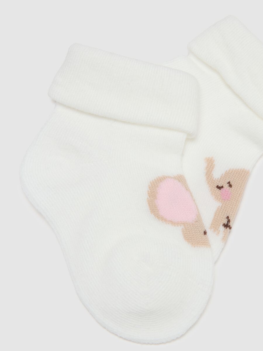 Infant's multicolour cotton-blend socks twin pack with prints_1