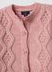 Rosa Strickjacke mit Rundhalsausschnitt und Ajourmuster_2