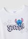 T-shirt bianca in cotone elasticizzato con stampa Lilo & Stitch_1