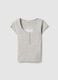 Grey regular fit cotton blend T-shirt with lace detail_4