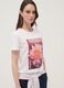 White pure cotton T-shirt with floral print_0