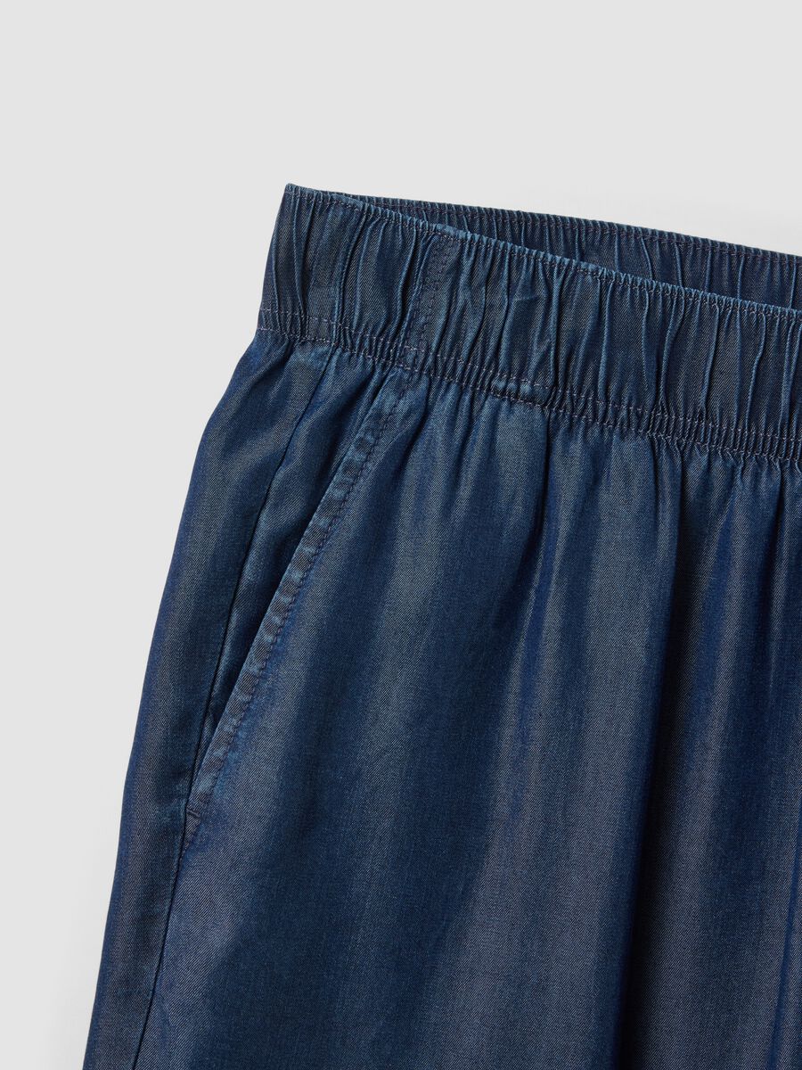 Blaue Hose aus reinem Lyocell mit elastischem Bund, Regular Fit_2