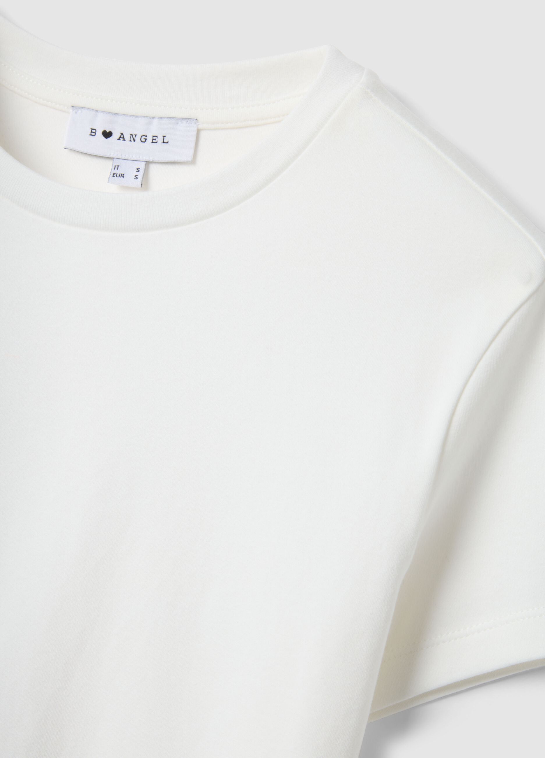 Damen T-Shirt aus reinem Baumwolle, Wei&szlig;, Regular Fit