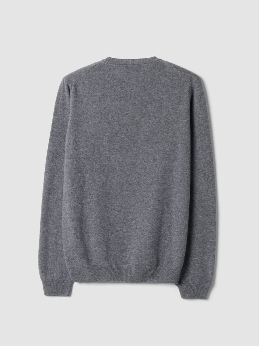 Grey pure lambswool crew-neck jumper, regular fit_2