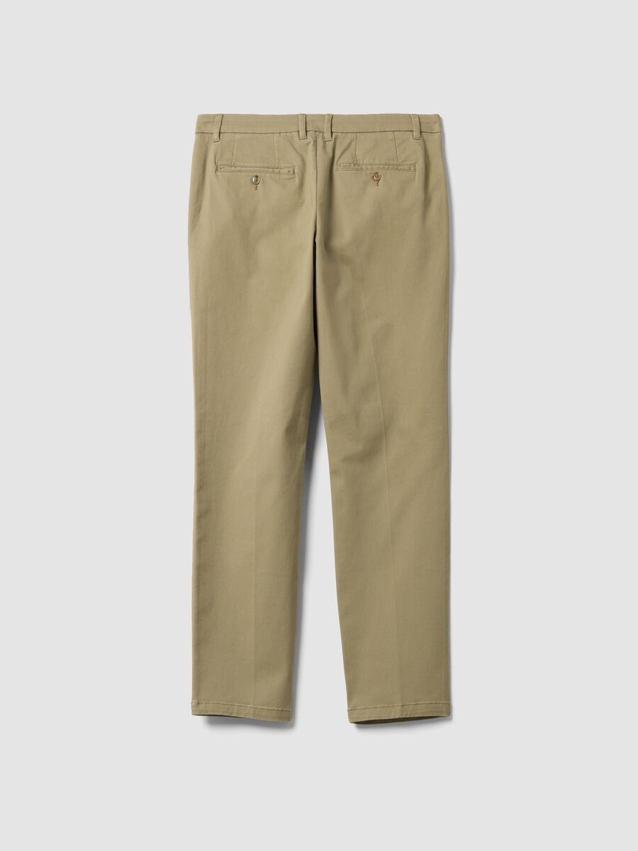 Beige Slim-Fit Chinohose aus Stretch-Baumwolltwill_2