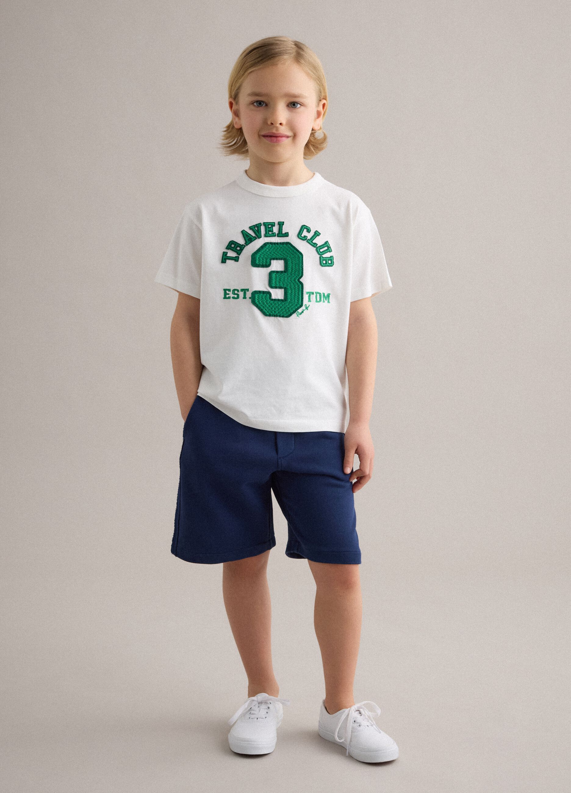 Children's pure cotton blue baggy shorts