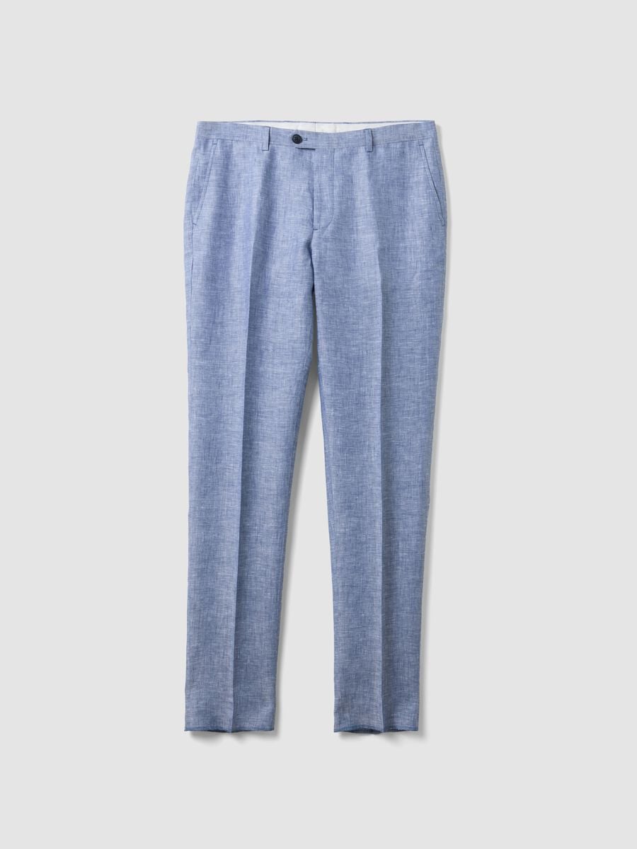 Light Blue Pure Linen Trousers_4