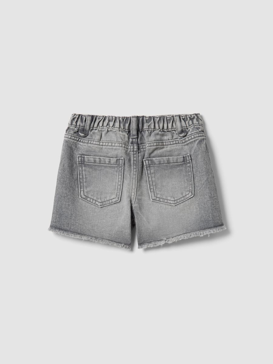 Graue Denim-Shorts aus reiner Baumwolle f&uuml;r M&auml;dchen, Regular Fit_1