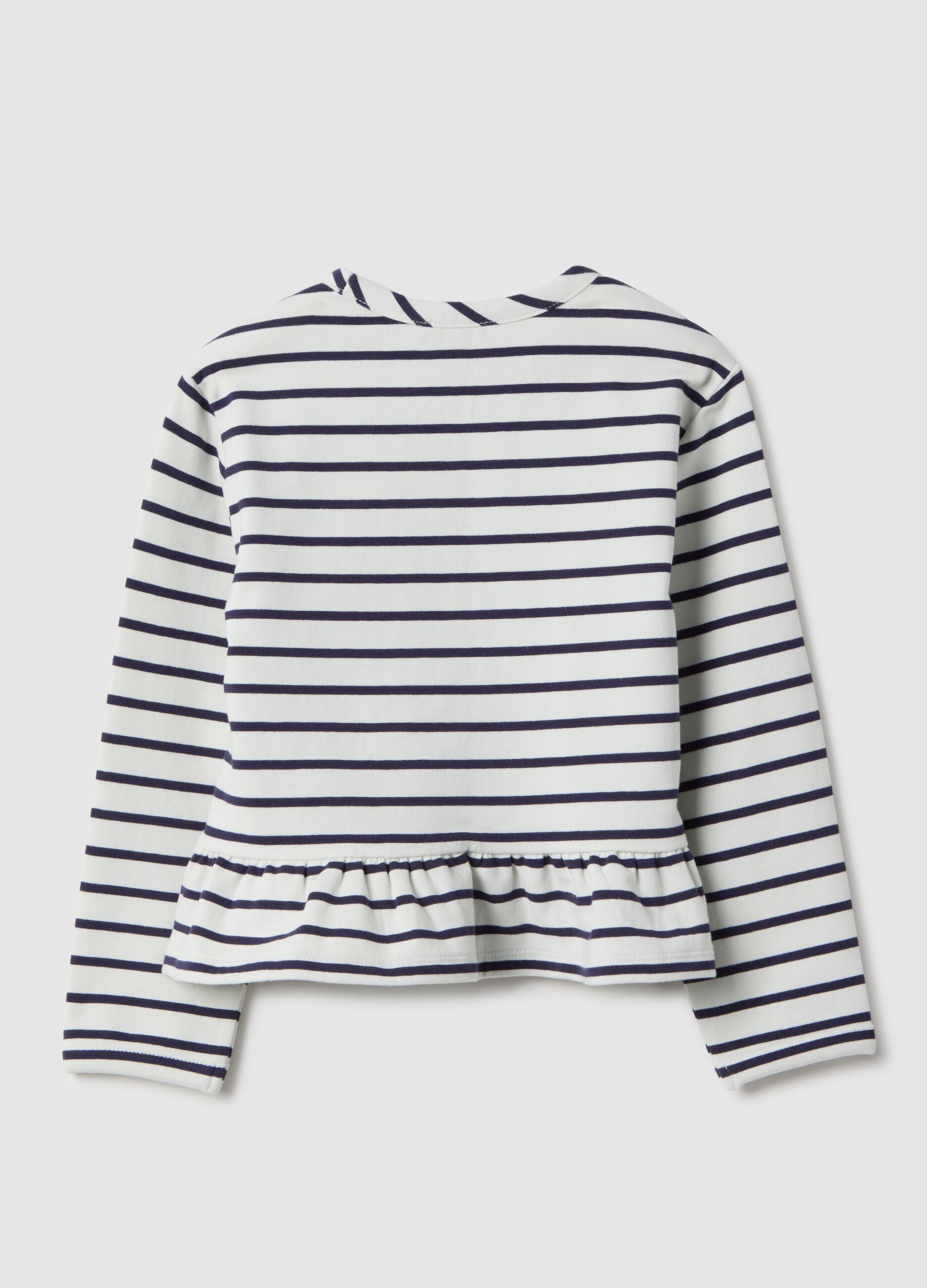 Girls' multicolour striped cotton blend top with fitted silhouette