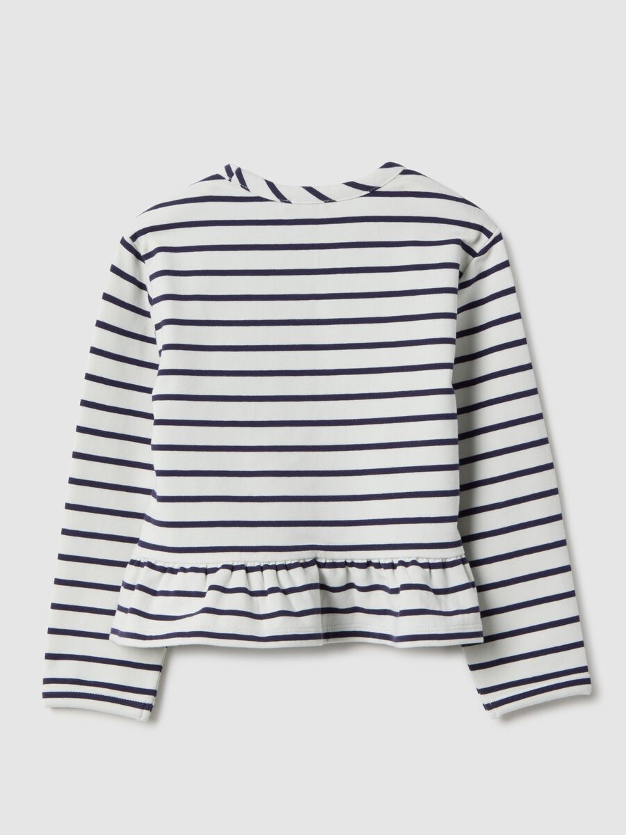 Girls' multicolour striped cotton blend top with fitted silhouette_1