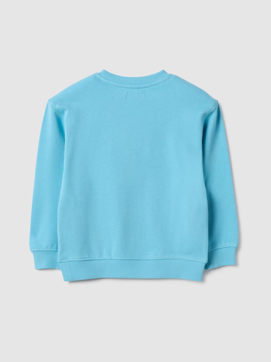 Children's oversized blue pure cotton sweatshirt with print_1