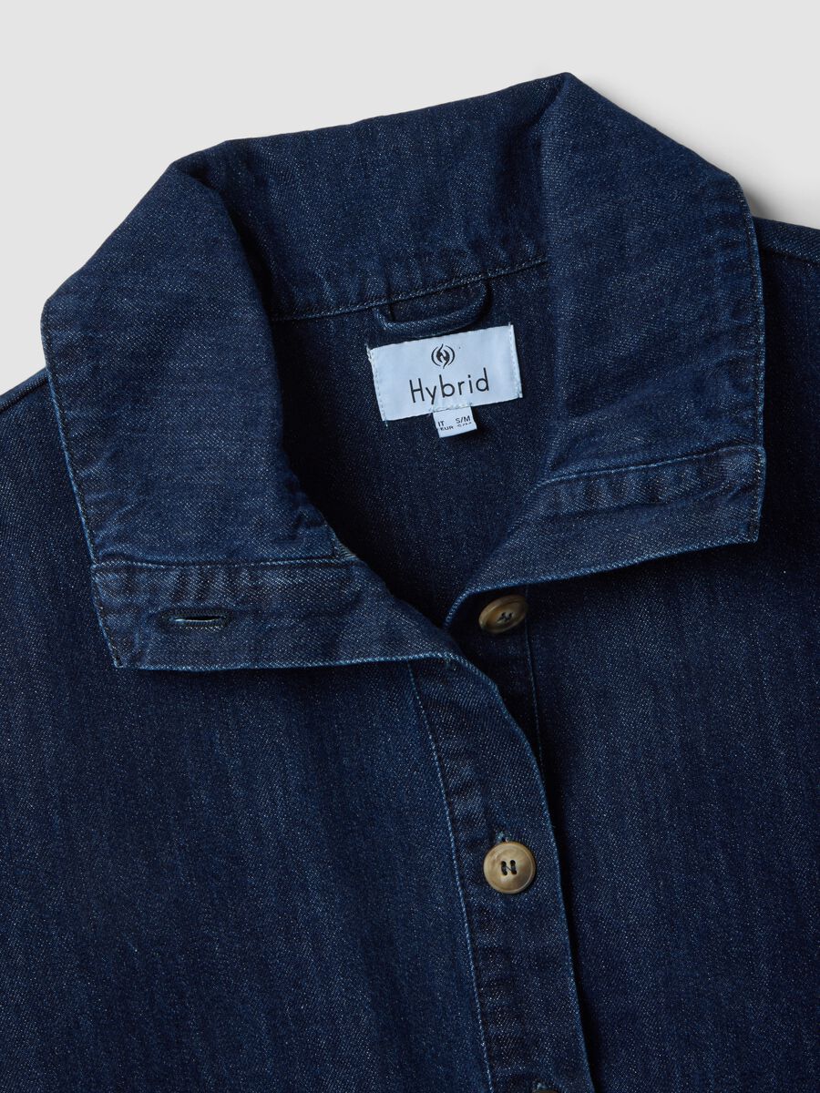 Regular fit blue denim cotton jacket with collar_5