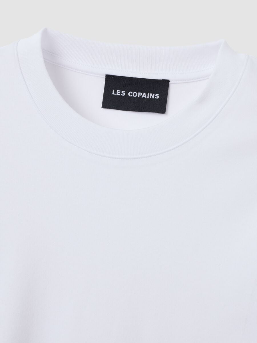 T-shirt boxy fit bianca in misto cotone e viscosa_2