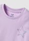 T-shirt boxy fit de algod&atilde;o puro roxo para menina com estrela_3