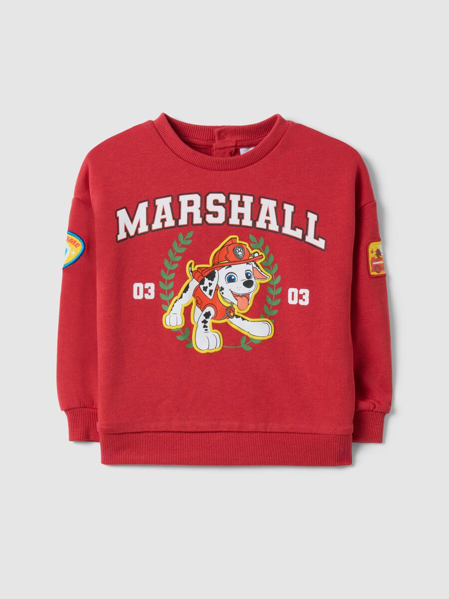 Felpa in puro cotone rossa regular fit per bimbo di Paw Patrowl_0