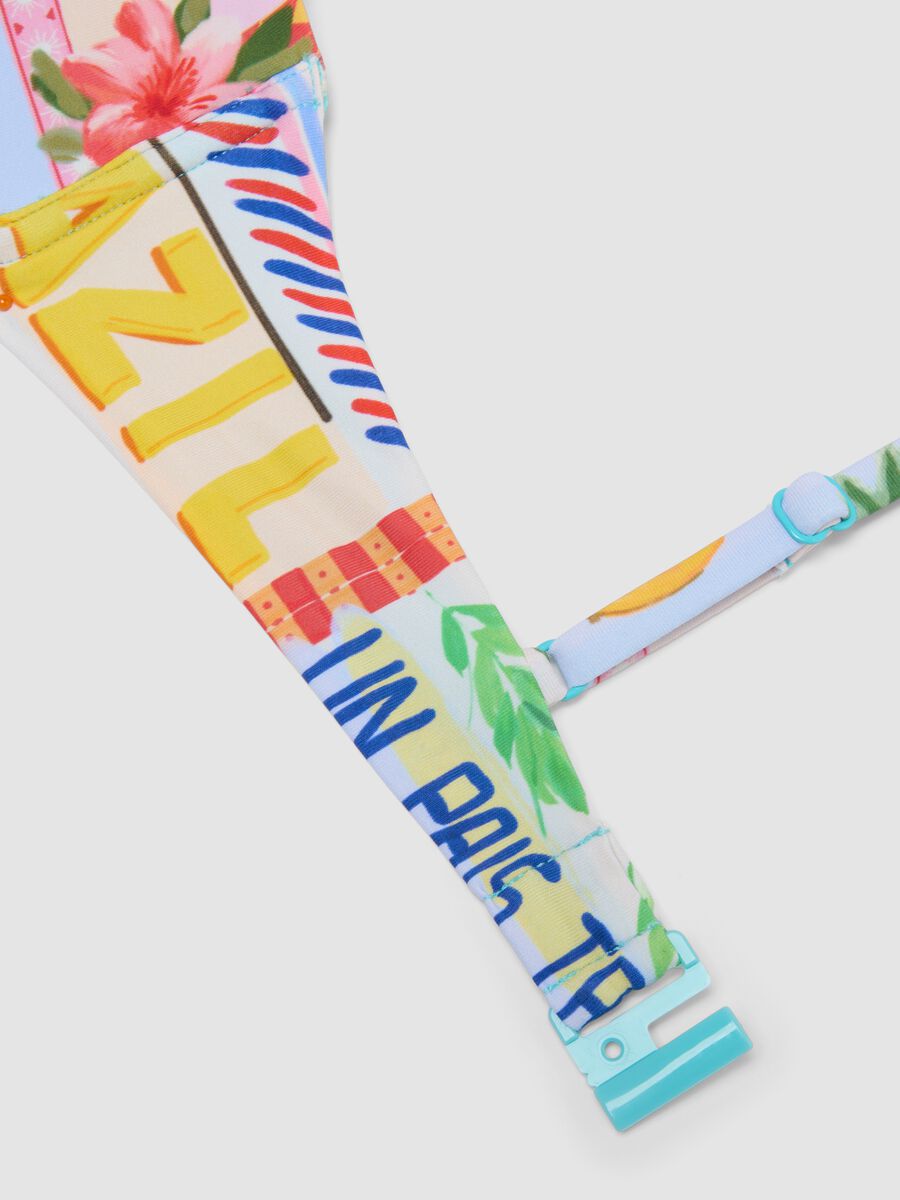 Haut de bikini multicolore en tissu stretch_5