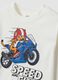 T-shirt bianca in puro cotone con stampa tigre over fit per bambino_2