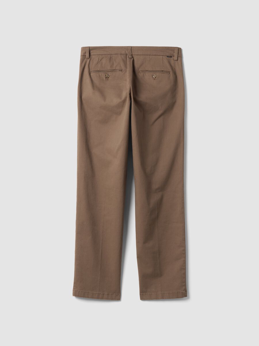 Brown regular-fit stretch cotton twill chino trousers_6