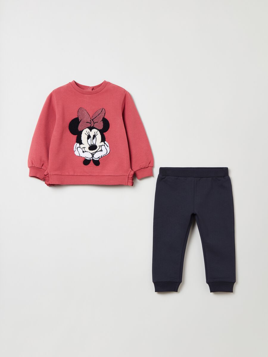 Fleece jogging set with Minnie Mouse patch_0