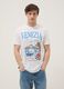 Wei&szlig;es T-Shirt aus 100% Baumwolle mit Grafikprint, Regular Fit_0
