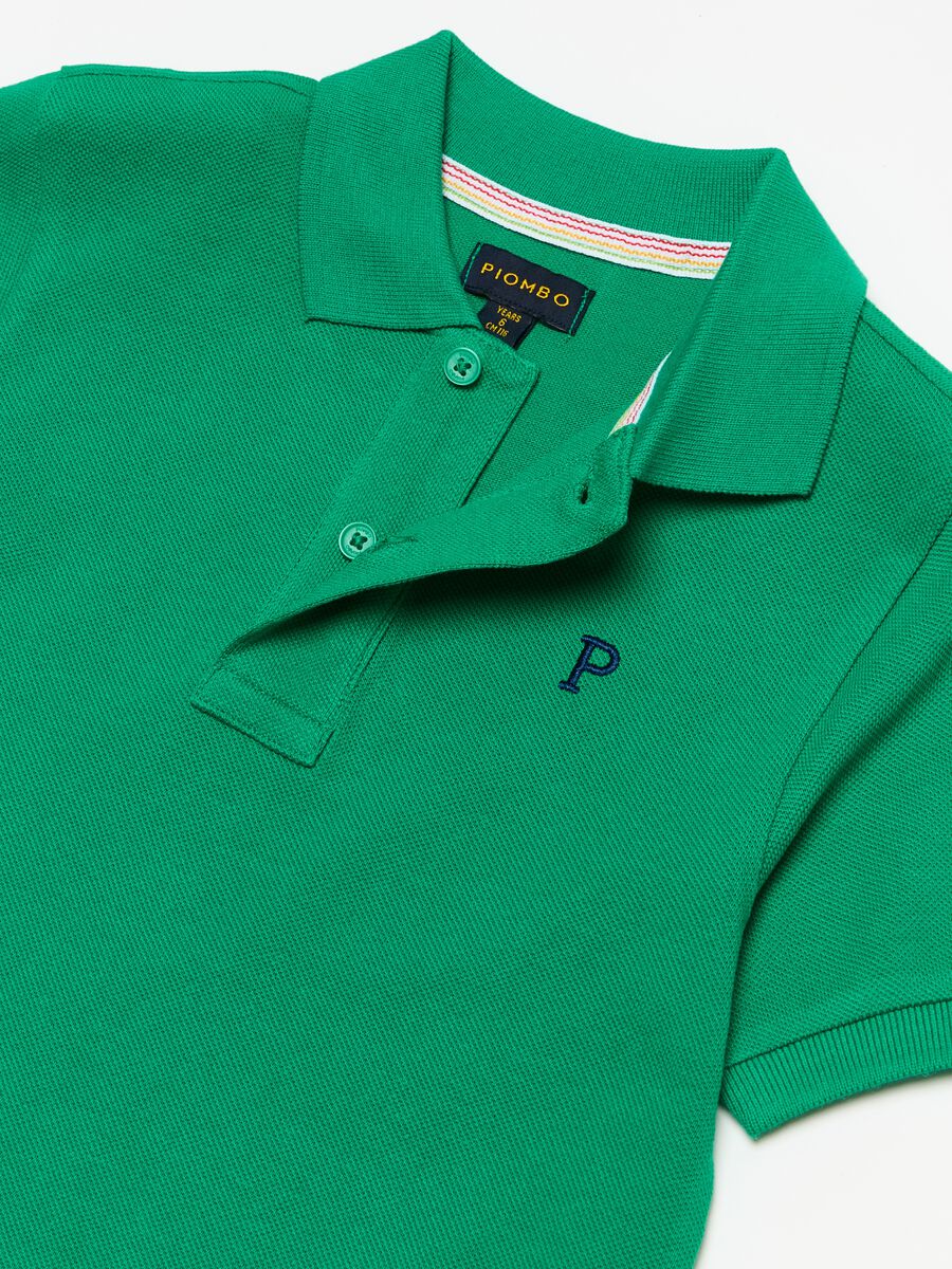 Piquet polo shirt with embroidered logo_5