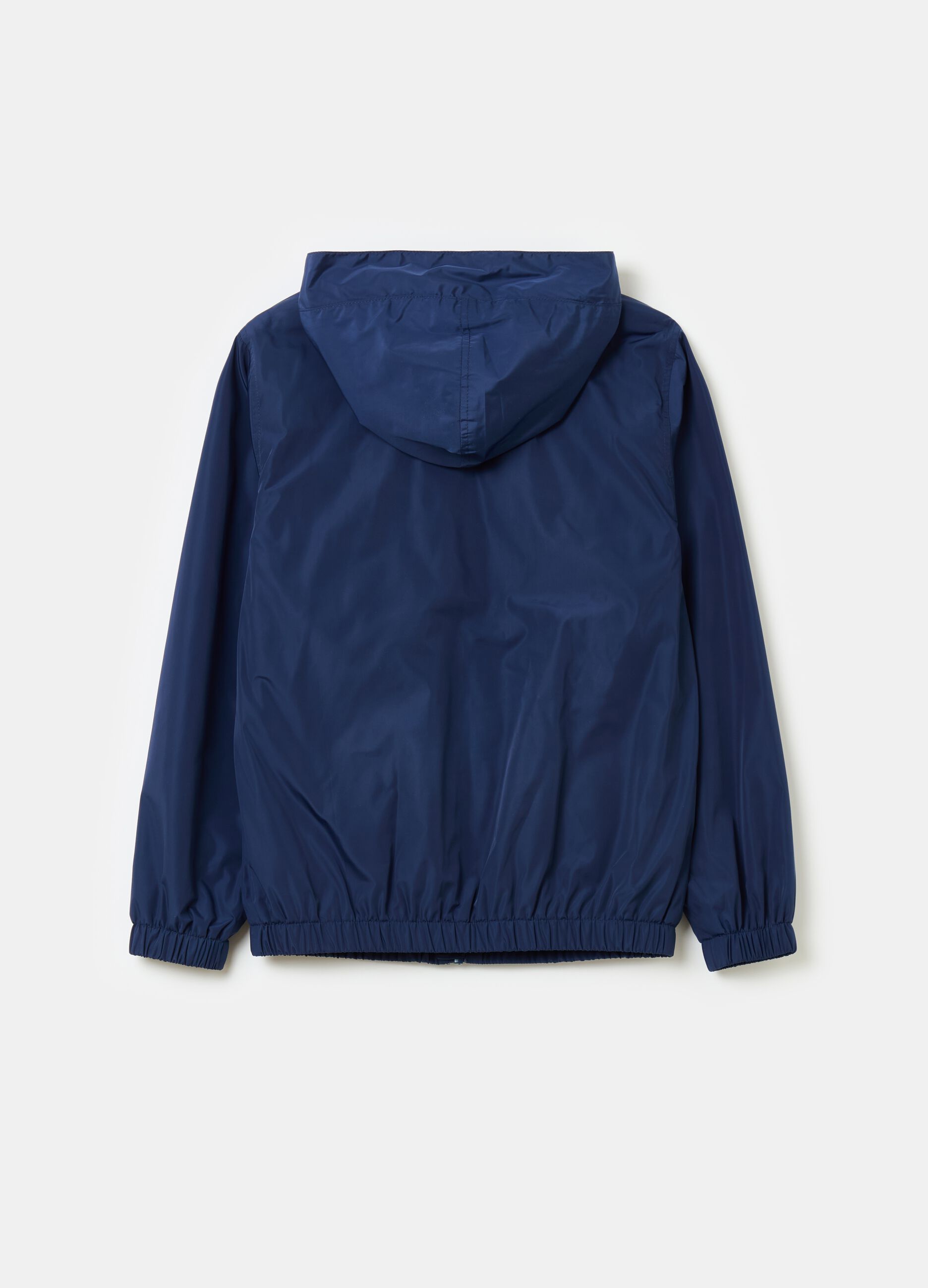Full-zip waterproof jacket with hood