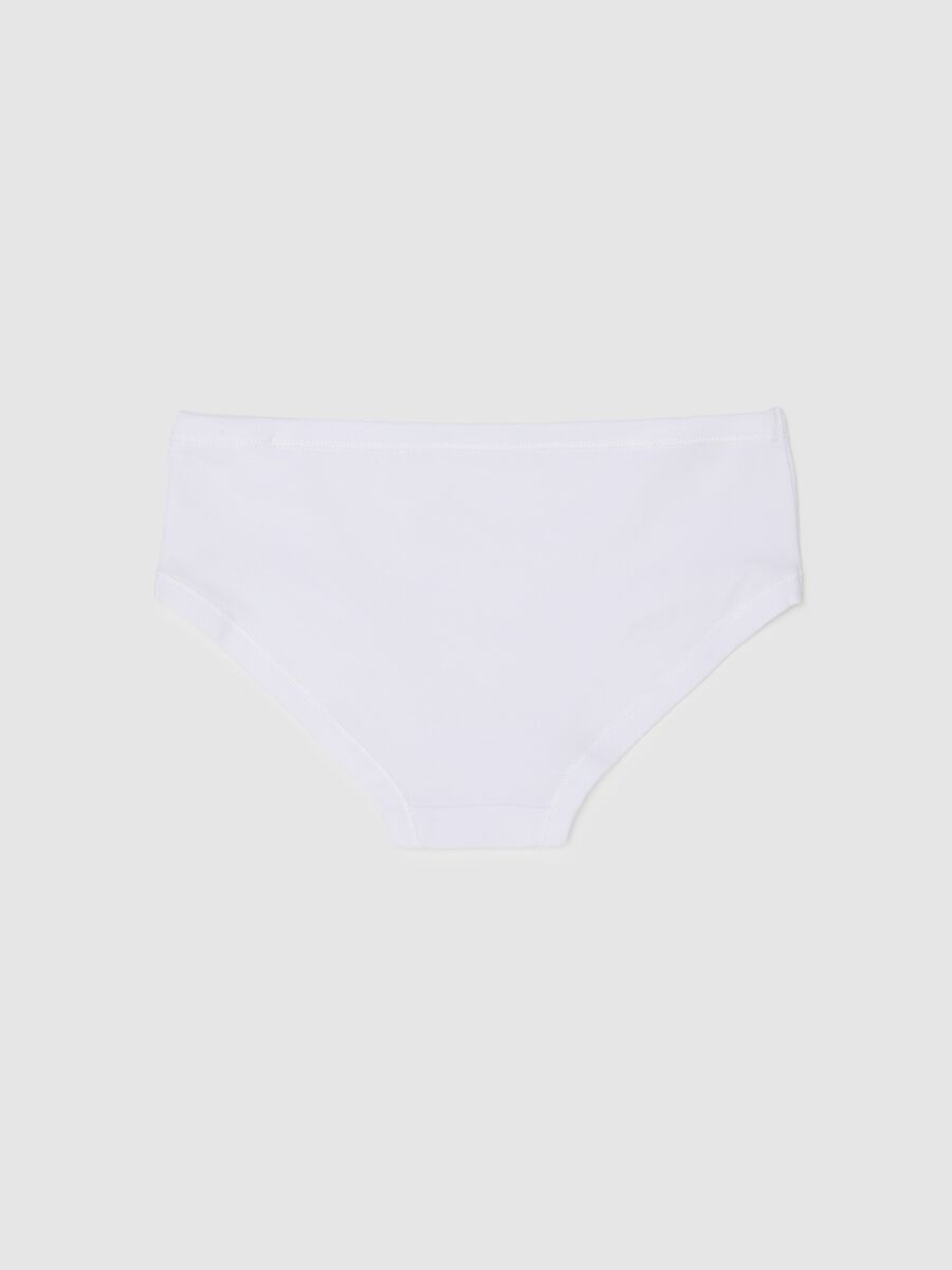 Girl's white cotton stretch regular fit briefs_1