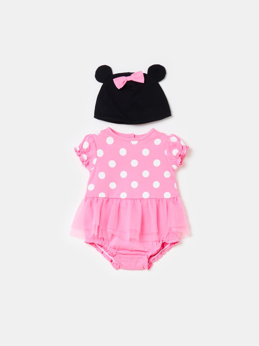 Bodysuit and hat set with Minnie Mouse print_0