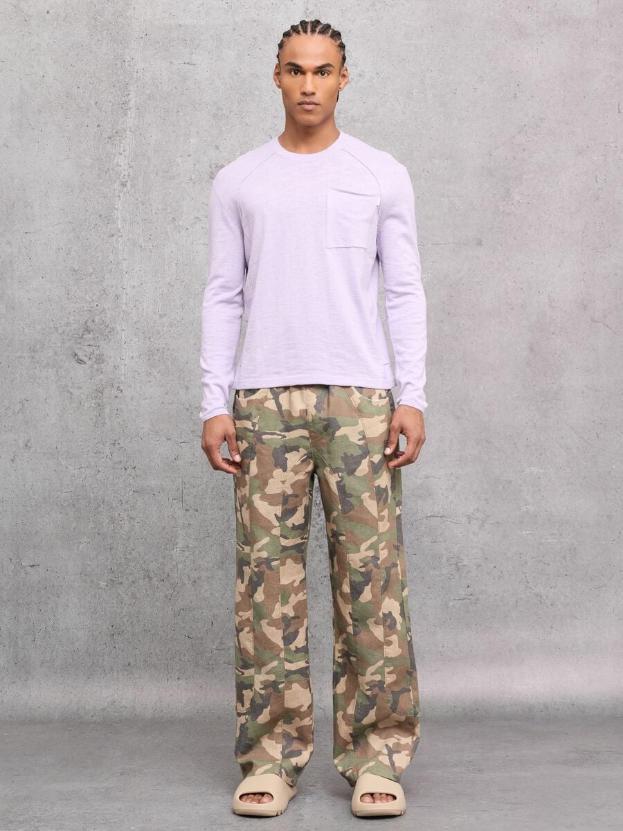 Pastel Lilac Knit Long-Sleeve T-Shirt_4