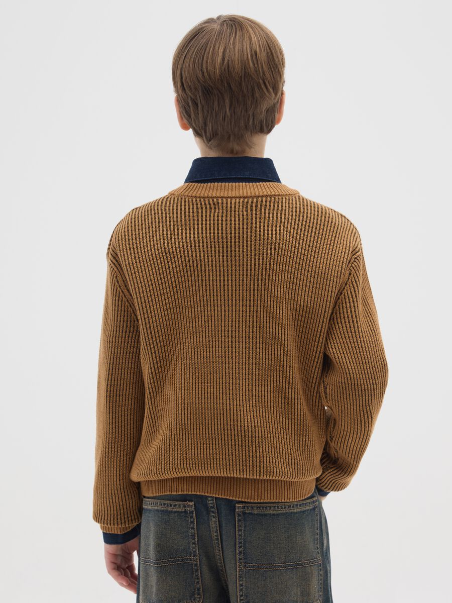 Boys' Brown Regular Fit Jumper_1